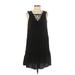 Time and Tru Casual Dress - DropWaist: Black Solid Dresses - Women's Size Small