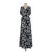 Thakoon Collective Casual Dress - A-Line V Neck Short sleeves: Black Floral Dresses - Women's Size 0