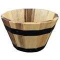 10 W x 6 H Round Wood Barrel Planter. Each