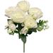 12 inch Deluxe Peony Bush - Cream Silk Flowers - Party Supplies Decorations