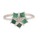 Film Star,'Rhodium-Plated Emerald and Cubic Zirconia Cocktail Ring'