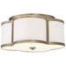 Savoy House Meridian 16" Wide Natural Brass 3-Light Ceiling Light