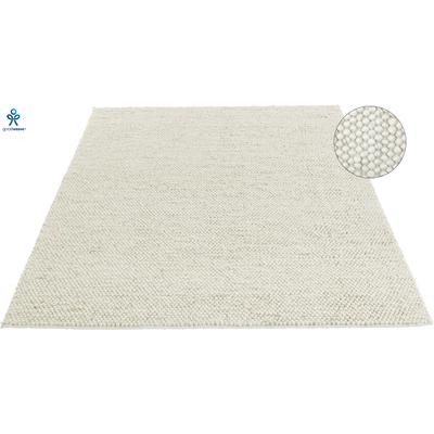 Wollteppich "Ainhoa, handgewebt, Wolle" Gr. 5, beige (creme), B:200cm H:12mm L:200cm, Kunstfaser, Wolle, LEGER HOME BY LENA GERCKE, Teppiche, einfarbig, Wolle, Teppich, Wohnzimmer, Schlafzimmer, Esszimmer Image