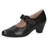 Spangenpumps CAPRICE, Damen, Gr. 37, schwarz, Leder, elegant, Schuhe, Abendschuh, Festtagsschuh, Trichterabsatzmit Klettriemchen
