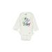 Gerber Long Sleeve Onesie: White Paint Splatter Print Bottoms - Size Newborn