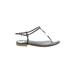 Ann Taylor LOFT Sandals: Black Print Shoes - Women's Size 5 1/2 - Open Toe
