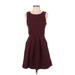 BCX dress Casual Dress - Fit & Flare: Red Chevron/Herringbone Dresses - Women's Size 5