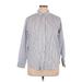 H&M Long Sleeve Button Down Shirt: Blue Tops - Women's Size 14