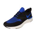 Nike Odyssey React 2 Flyknit, Men's Running Shoe, BLACK/RACER BLUE-WHITE, 7.5 UK (42 EU)