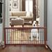 Tucker Murphy Pet™ Amalric Free Standing Pet Gate Wood (a more stylish option)/Metal (a highly durability option) in Brown/Red | Wayfair