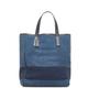 COACH handbag tote bag 8128 blue wool leather ladies