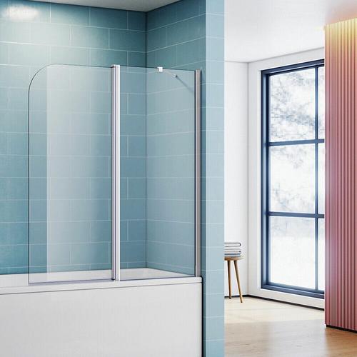 SONNI Duschwand Badewannenaufsatz Dusche Glas Duschabtrennung 2-teilig Faltbar 180° schwenkbar NANO