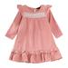 YDOJG Dresses For Girls Toddler Kids Child Baby Patchwork Long Ruffled Sleeve Pincess Dress Outfits For 4-5 Years