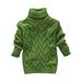 Baby Sweatshirt Toddler Boys Girls Children s Winter Sweater Solid Color Turtleneck Knitted Top Stretch Shirt For Babys Clothes Toddler Sweatshirt Green 16