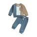 Wassery Toddler Baby Boy Autumn Winter Outfits Color Block Long Sleeve Sweatshirt Pullover Tops + Joggers Pants Outfit Set Infant Boys 2Pcs Tracksuit Clothes 0-3 Years