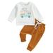 Xkwyshop Kids Baby Boys Halloween Clothes Long Sleeve Sweatshirt and Pants Suit for Toddler Fall 2pcs Tracksuit