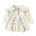 YDOJG Dresses For Girls Toddler Kids Baby Long Sleeve Patchwork Ruffled Sweater Princess Dress Outfits For 3-4 Years