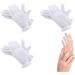 3 Pairs Moisturizing Gloves Over Night Bedtime White Cotton | Cosmetic Inspection Premium Cloth Quality | Eczema Dry Sensitive Irritated Skin Spa Therapy Secure Wristband| One Size Fits Most