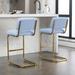 Armless Bar Chairs with Gold Metal Chrome Base(Set of 2) - 16.14"L x 19.29"W x 35.83"H