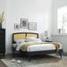 Sierra Cane and Wood Queen Platform Bed With Splayed Legs