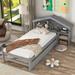Twin Size House Bed for Kids with Trundle, Bedside Table, and Headboard Storage Space, Perfect for Bedroom or Guest Room