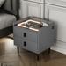 Modern 2 Drawers Nightstand with Wireless Charging Station,USB Charging and Adjustable LED Lights