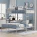 Twin Over Full Metal Bunk Bed with Desk - Convertible into Loft Bed and Platform Bed