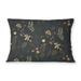 FALL BOTANICALS CHARCOAL Lumbar Pillow By Jenny Lund