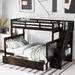 Stairway Twin-Over-Full Bunk Bed with Drawer, Storage and Guard Rail for Bedroom, Dorm, for Adults, Espresso