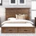 Rustic Reclaimed Solid Wood Framhouse Storage Queen Panel Bed