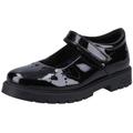 Hush Puppies Sabrina Patent Junior School Uniform Shoe, Black, 11 UK Child