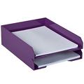 JAM PAPER Stackable Paper Trays - Purple - Desktop Document, Letter, File Organizer Tray - 2/Pack