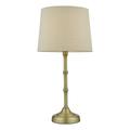 Dar Lighting Cane Touch Table Lamp In Antique Brass Finish With Natural Linen Shade
