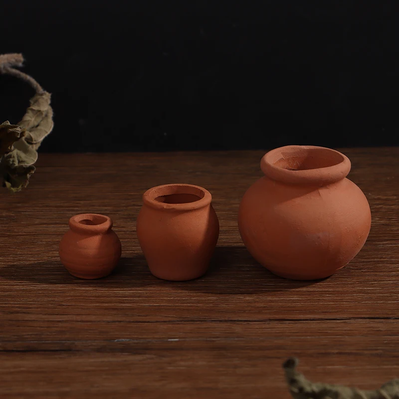 Mini Vase décoratif pour maison de poupée 1:12, Pot de fleurs en terre cuite, bricolage
