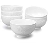 Red Barrel Studio® Latitude Run® Bowls w/ Embossed Texture, set of 6, 5.5 inch Porcelain China/ in White | 2.95 H x 5.5 W x 5.5 D in | Wayfair