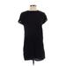 Madewell Casual Dress - Mini High Neck Short sleeves: Black Solid Dresses - Women's Size 2X-Small