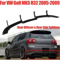 Balck Car Rear Diffuser Lip & Rear Side Splitters For VW For Golf MK5 R32 2005-2009 Rear Bumper Lip