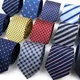 Fashion Men's Business Tie Classic 8CM Stripe Plaid Polyester Jacquard Necktie Red Blue Black High