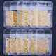 200 pcs/Bag Gold Sliver Nail Art Decoration Star 3D Metal Frame Studs 31 Shape Hollow Charms Shell