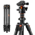 K&F Concept 64 inch/162cm Carbon Fiber Camera Tripod Lightweight Travel Tripod with 36mm Metal Ball