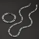 Stainless Steel Jewelry Set 8MM Figaro Chain Necklace & Bracelet for Men Fashion Cool Party Gifts