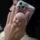 "Smiley Gesicht" mit Mini wieder geborene Baby puppe Gesicht oben "Lächeln jeden Tag" für Telefone