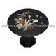 Modern Round Coffee Table, Black Marble Inlay Tables, End Side Decorative Table For Living Room