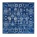 Shahbanu Rugs Blue Tone On Tone Tabriz Wool and Silk Square Hand Knotted Oriental Rug (12'2" x 12'2") - 12'2" x 12'2"