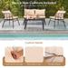 4PCS Patio Furniture Set Cushioned Sofa Loveseat Armrest Table Garden