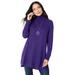 Plus Size Women's CashMORE Collection Turtleneck by Roaman's in Midnight Violet (Size 18/20)