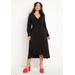 Plus Size Women's Twist Detail Knot Dress by ELOQUII in Black Onyx (Size 24)