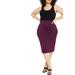 Plus Size Women's Neoprene Pencil Skirt by ELOQUII in Potent Purple (Size 14)