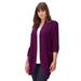 Plus Size Women's Thermal Cardigan by Roaman's in Dark Berry (Size 34/36)