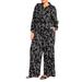 Plus Size Women's Printed Wide Leg Pant by ELOQUII in Dandy Doodle - Black (Size 20)